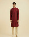 Manyavar Men Maroon Splendor Kurta Set