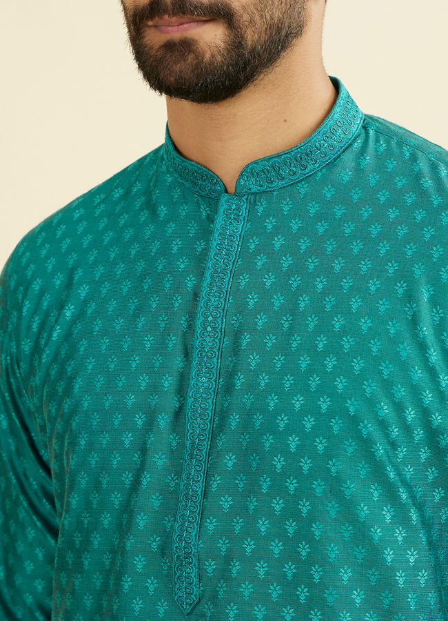 Manyavar Men Teal Green Kurta Pajama