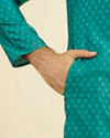 Manyavar Men Teal Green Kurta Pajama