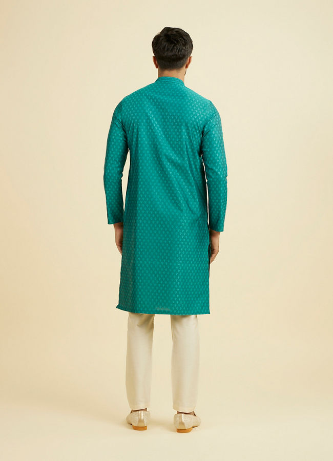 Manyavar Men Teal Green Kurta Pajama