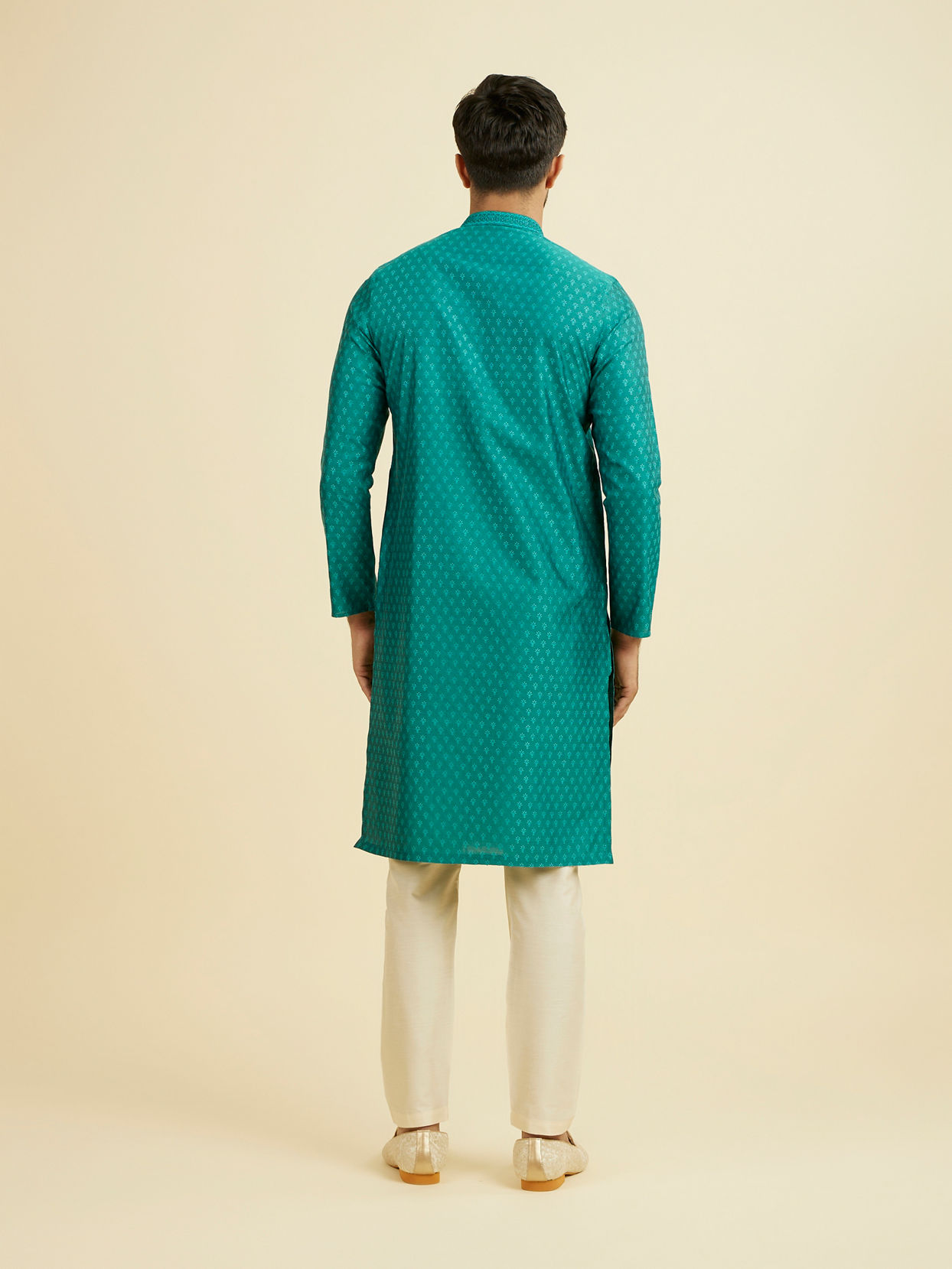 Manyavar Men Teal Green Kurta Pajama