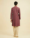 Manyavar Men Antique Pink Blended Viscose Embroidered Kurta Pajama Set