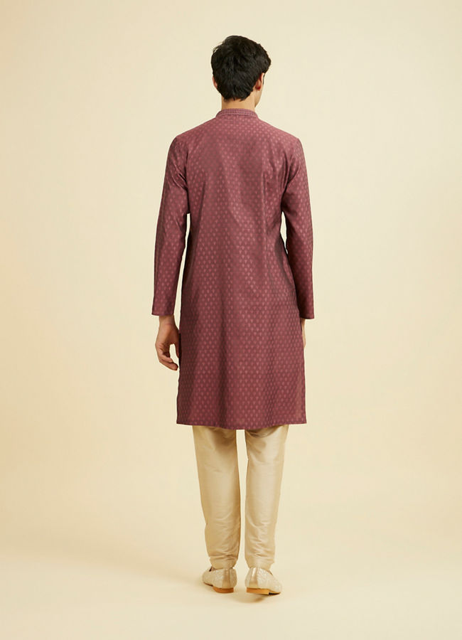 Manyavar Men Antique Pink Blended Viscose Embroidered Kurta Pajama Set
