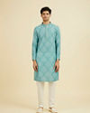 Manyavar Men Aqua Green Kurta Pajama