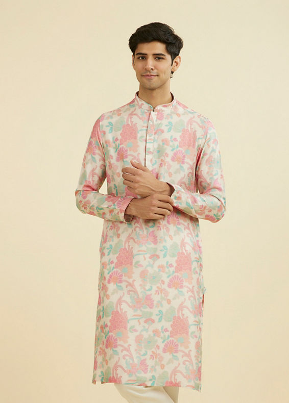 Manyavar Men Regal Cream Kurta Pajama