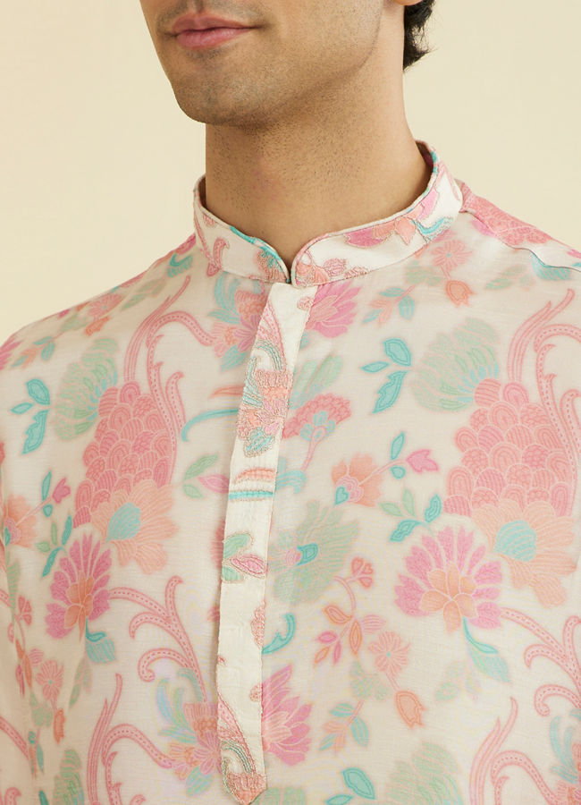 Manyavar Men Regal Cream Kurta Pajama