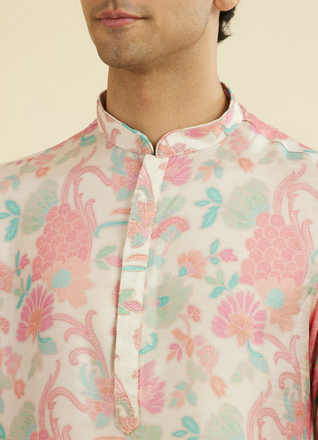 Manyavar Men Regal Cream Kurta Pajama