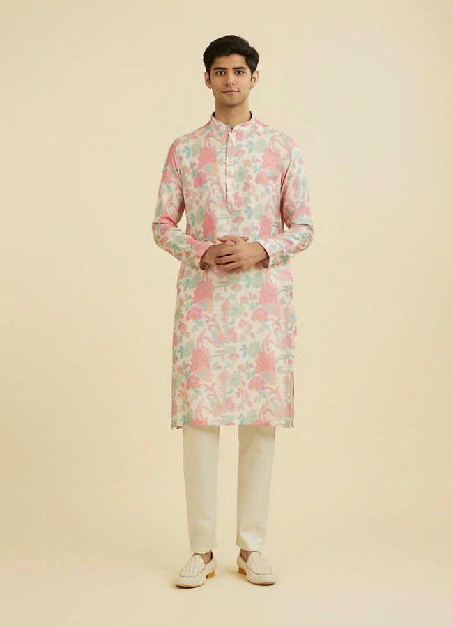 Manyavar Men Regal Cream Kurta Pajama