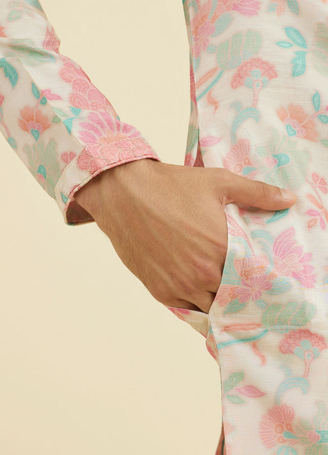 Manyavar Men Regal Cream Kurta Pajama