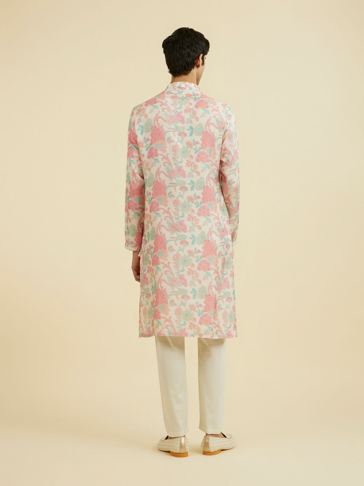 Manyavar Men Regal Cream Kurta Pajama