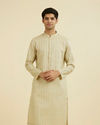 Manyavar Men Pista Green Kurta Pajama Set