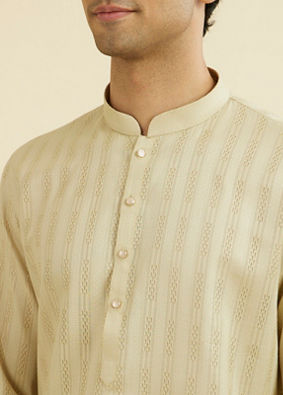 Manyavar Men Pista Green Kurta Pajama Set