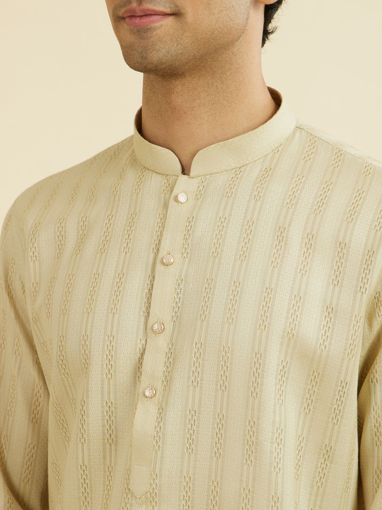 Manyavar Men Pista Green Kurta Pajama Set
