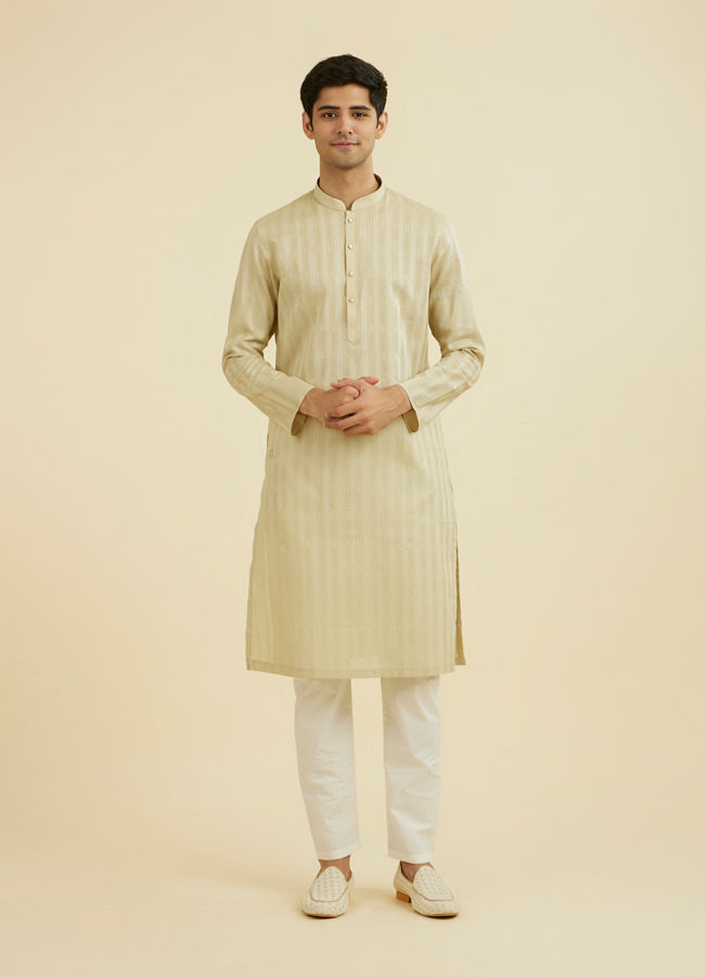 Manyavar Men Pista Green Kurta Pajama Set