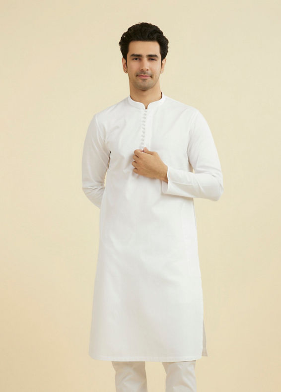 Manyavar Men Ethereal White Kurta Pajama