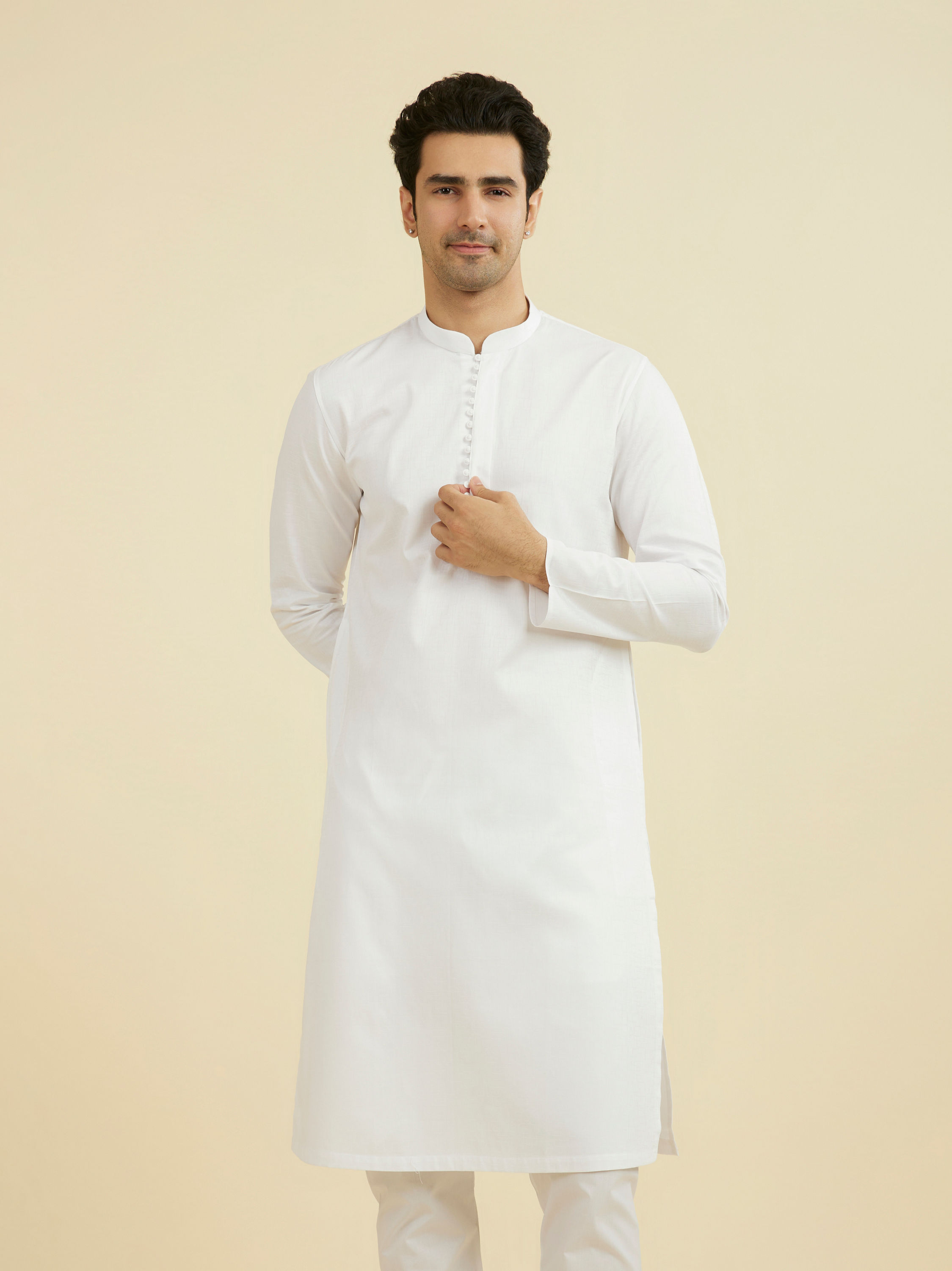 Manyavar Men Ethereal White Kurta Pajama