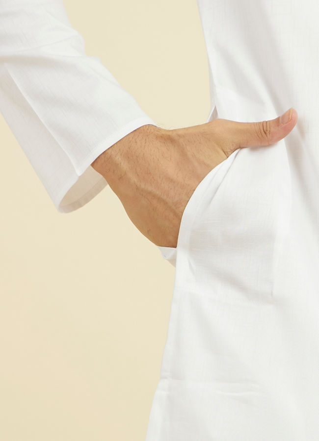 Manyavar Men Ethereal White Kurta Pajama