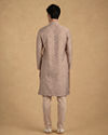 Manyavar Men Pink Blended Viscose Self-Textured Kurta Pajama Set