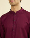 Manyavar Men Wine Cotton Kurta Pajama Set