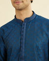 Manyavar Men Teal Blue Kurta Pajama