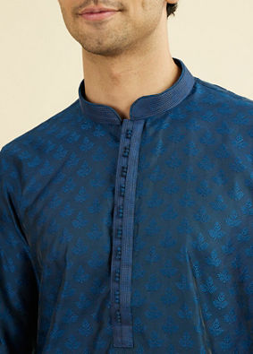 Manyavar Men Teal Blue Kurta Pajama