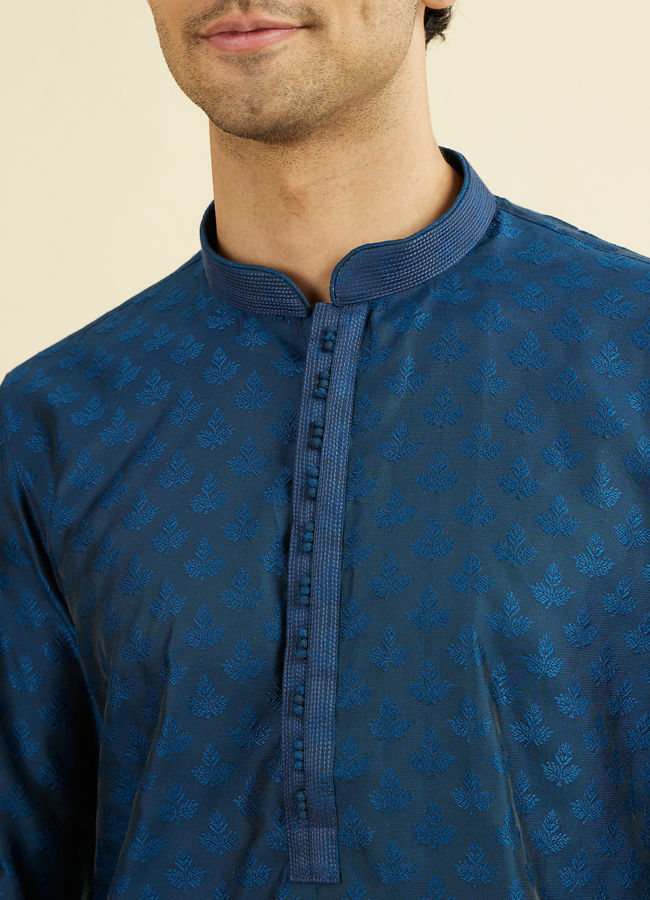 Manyavar Men Teal Blue Kurta Pajama