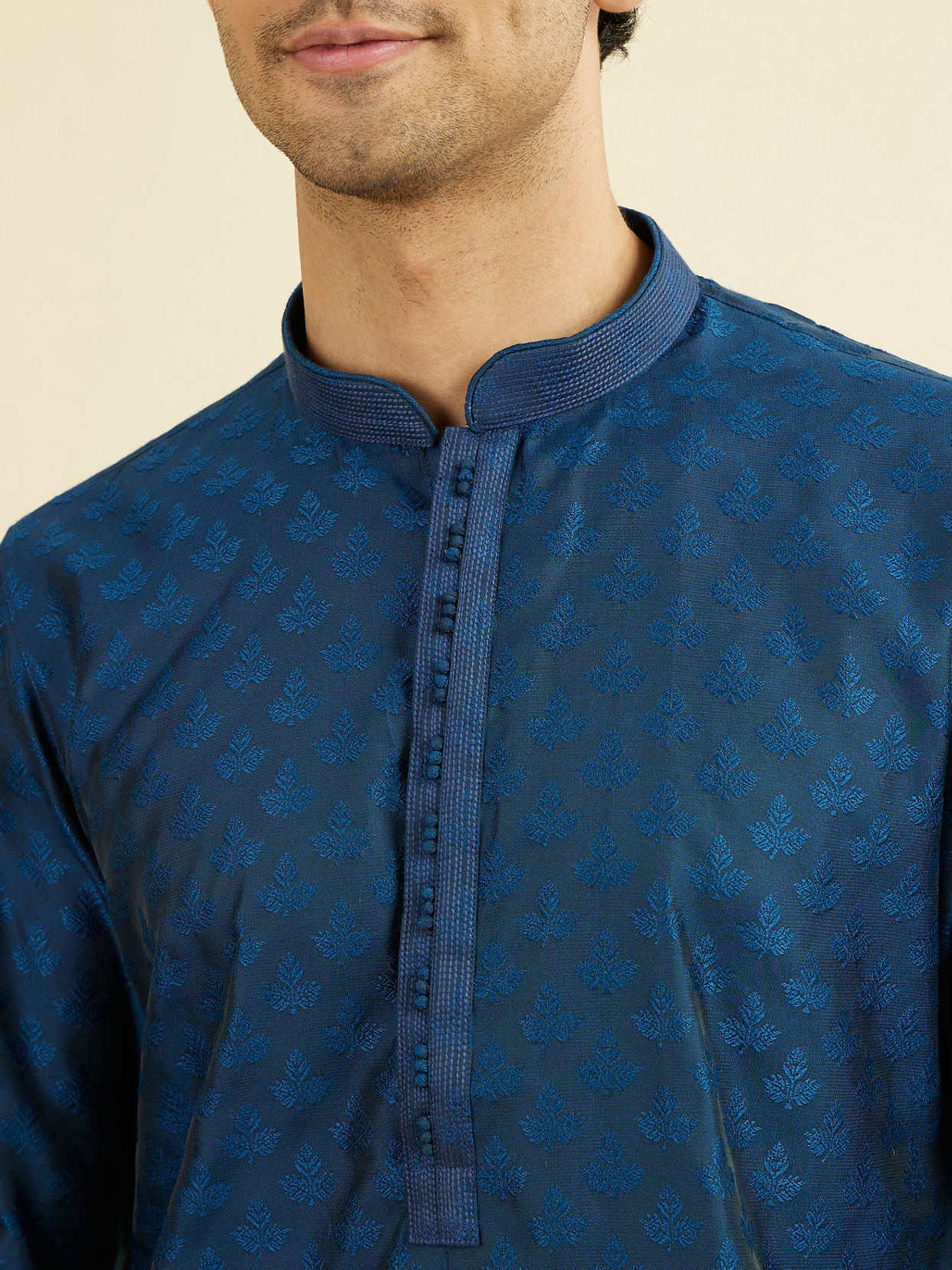 Manyavar Men Teal Blue Kurta Pajama