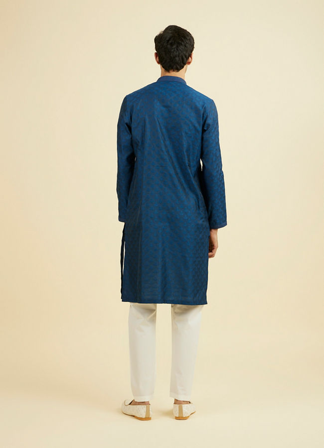 Manyavar Men Teal Blue Kurta Pajama