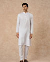 Manyavar Men White Cotton Kurta Pajama