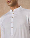 Manyavar Men White Cotton Kurta Pajama