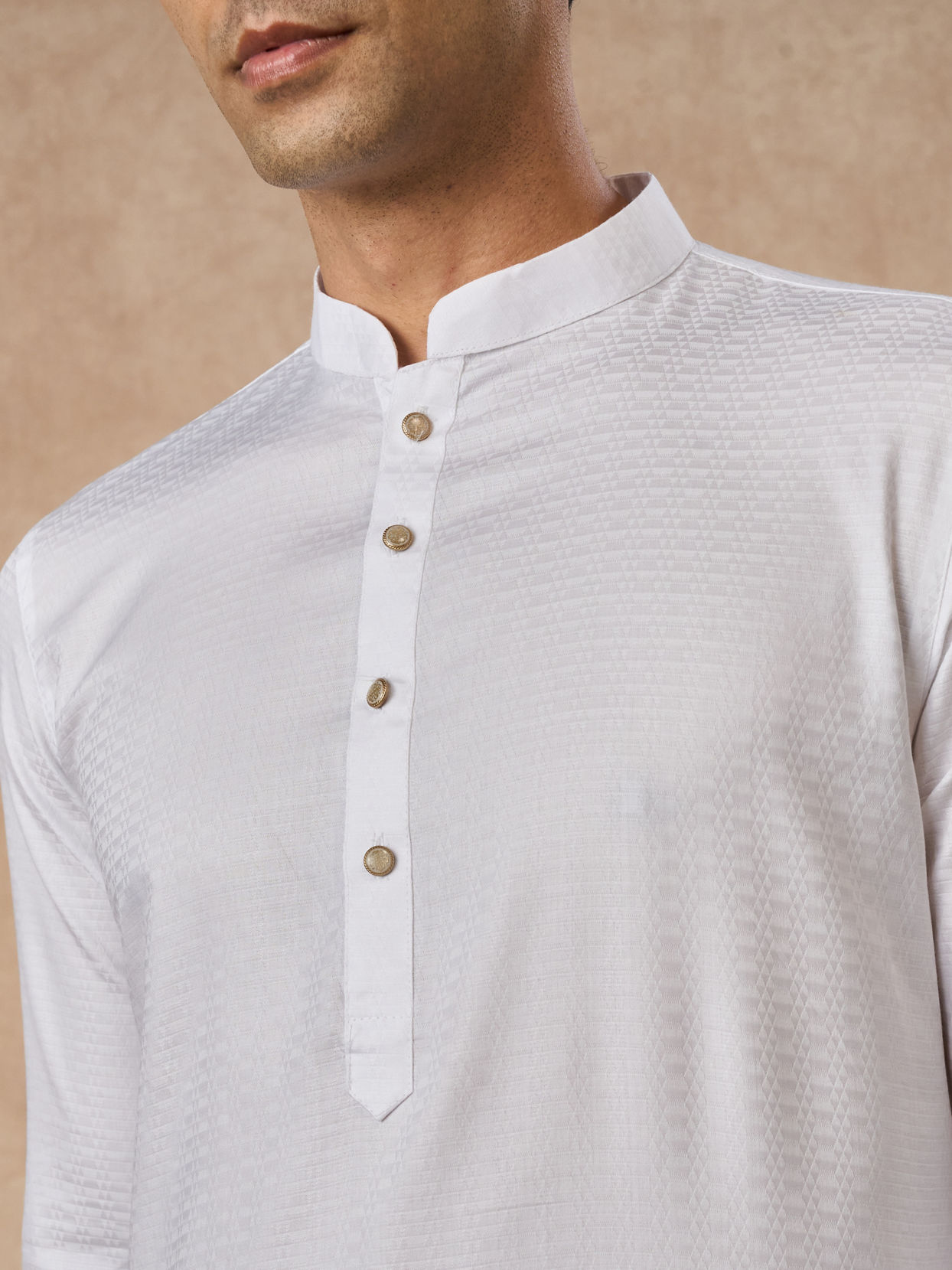 Manyavar Men White Cotton Kurta Pajama