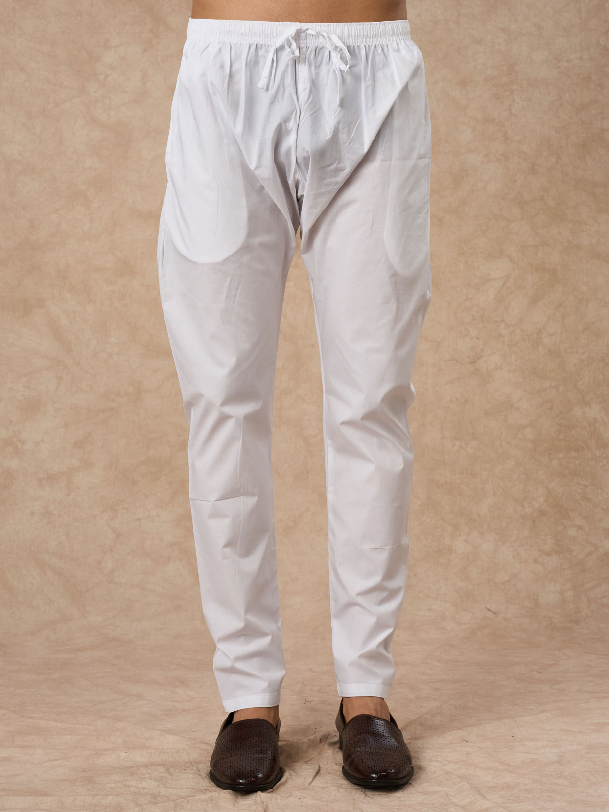 Manyavar Men White Cotton Kurta Pajama