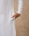 Manyavar Men White Cotton Kurta Pajama
