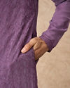 Manyavar Men Purple Georgette Kurta Pajama with Embroidery