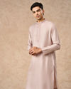 Manyavar Men Dusty Pink Blended Viscose Kurta Pajama