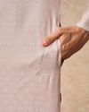 Manyavar Men Dusty Pink Blended Viscose Kurta Pajama