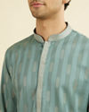 Manyavar Men Aqua Green Kurta Pajama Set