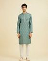Manyavar Men Aqua Green Kurta Pajama Set
