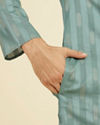 Manyavar Men Aqua Green Kurta Pajama Set