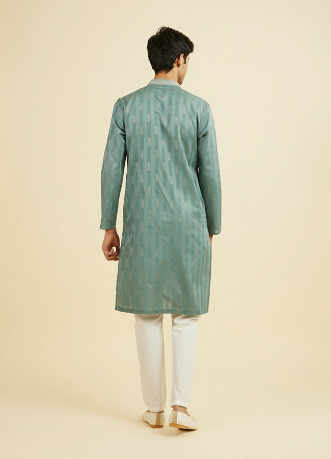 Manyavar Men Aqua Green Kurta Pajama Set