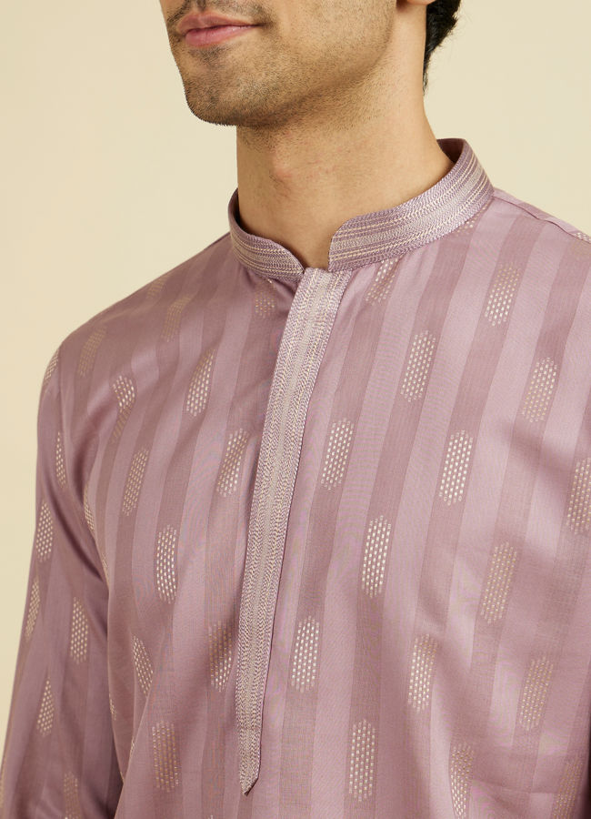 Manyavar Men Lilac Cotton Kurta Pajama