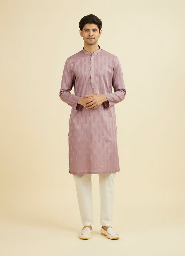 Manyavar Men Lilac Cotton Kurta Pajama
