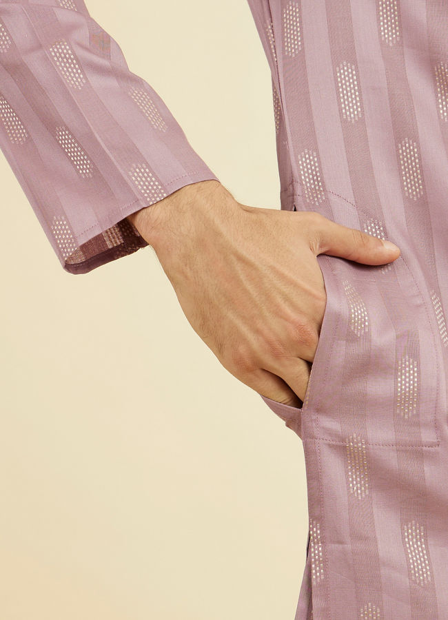 Manyavar Men Lilac Cotton Kurta Pajama