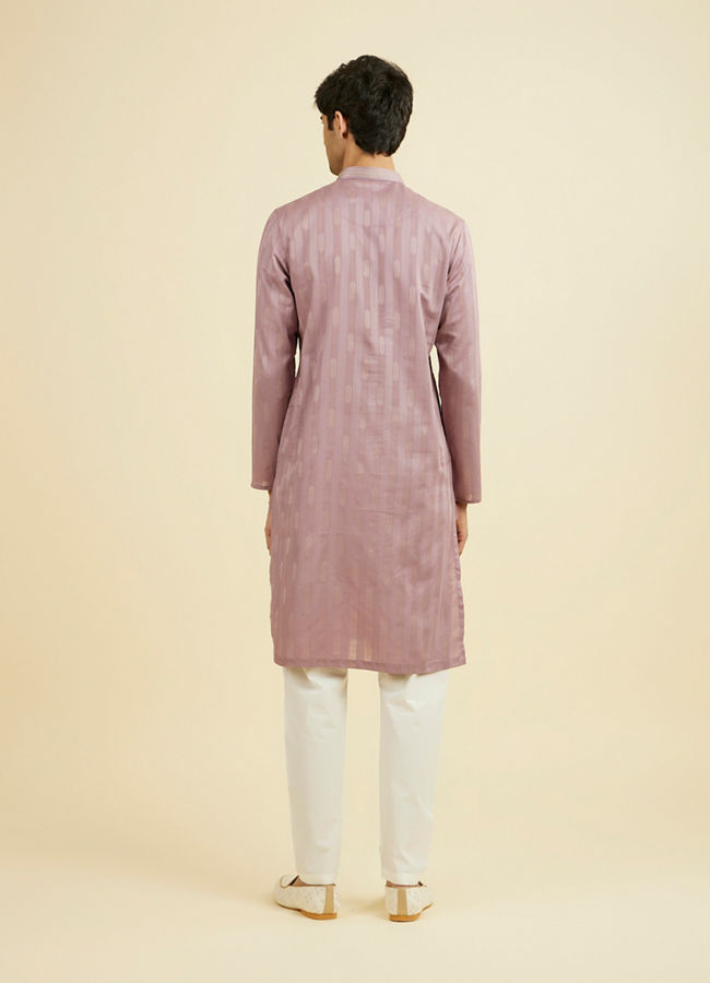Manyavar Men Lilac Cotton Kurta Pajama