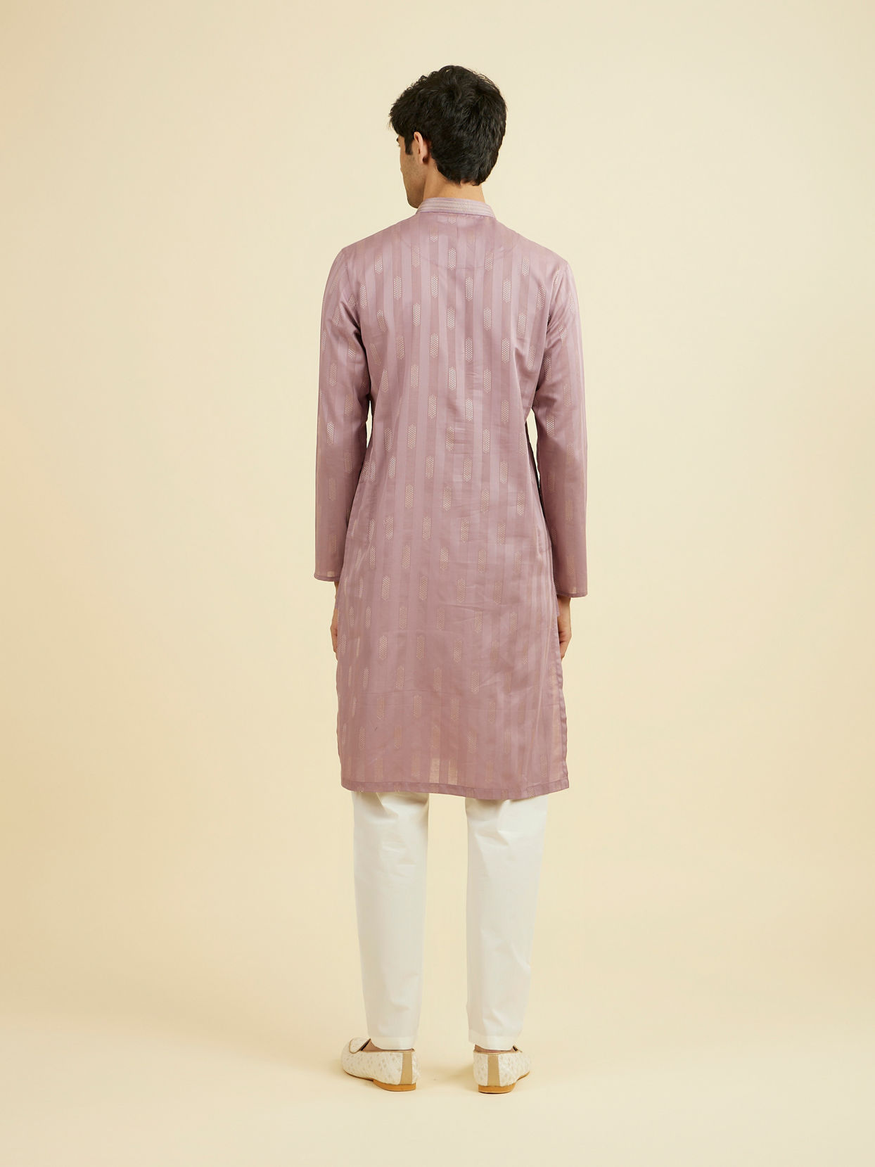 Manyavar Men Lilac Cotton Kurta Pajama