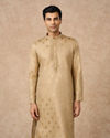 Manyavar Men Beige Art Silk Kurta Pajama