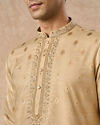Manyavar Men Beige Art Silk Kurta Pajama
