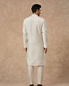 Manyavar Men Cream Blended Viscose Kurta Pajama