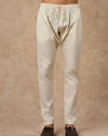 Manyavar Men Cream Blended Viscose Kurta Pajama