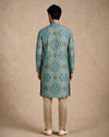 Manyavar Men Green Chikankari Blended Cotton Kurta Pajama Set